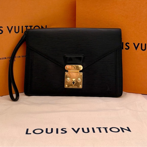 Louis Vuitton Epi Pochette Sellier Draggone Black Clutch Bag - Picture 1 of 11